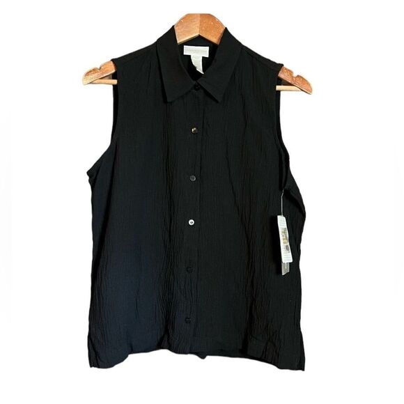 NWT! Jones New York black button up tank top - Picture 1 of 11